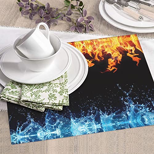 Ice Fire Printed Drying Mat For Kitchen Ultra Absorbent Microfiber Dishes Drainer Mats Non-Slip Silicone Quick Dry Pad - 18 X 16inch