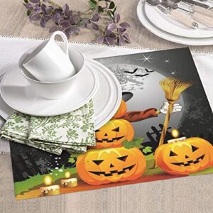 Halloween Pumpkins Printed Drying Mat For Kitchen Ultra Absorbent Microfiber Dishes Drainer Mats Non-Slip Silicone Quick Dry Pad - 18 X 16inch