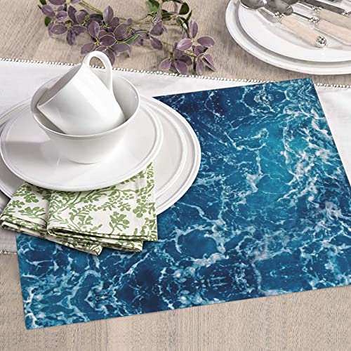 sea seen from the top Printed Drying Mat For Kitchen Ultra Absorbent Microfiber Dishes Drainer Mats Non-Slip Silicone Quick Dry Pad - 18 X 16inch