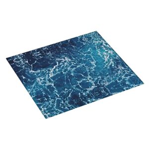 sea seen from the top Printed Drying Mat For Kitchen Ultra Absorbent Microfiber Dishes Drainer Mats Non-Slip Silicone Quick Dry Pad - 18 X 16inch