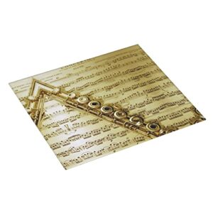 Flute Music Printed Drying Mat For Kitchen Ultra Absorbent Microfiber Dishes Drainer Mats Non-Slip Silicone Quick Dry Pad - 18 X 16inch