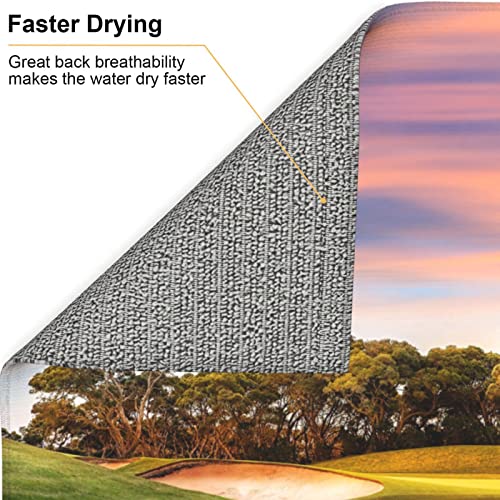 Golf Course Printed Drying Mat For Kitchen Ultra Absorbent Microfiber Dishes Drainer Mats Non-Slip Silicone Quick Dry Pad - 18 X 16inch