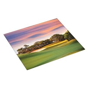 Golf Course Printed Drying Mat For Kitchen Ultra Absorbent Microfiber Dishes Drainer Mats Non-Slip Silicone Quick Dry Pad - 18 X 16inch