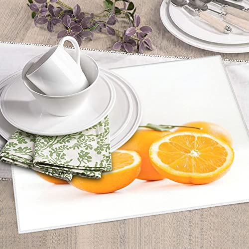 Fresh oranges Printed Drying Mat For Kitchen Ultra Absorbent Microfiber Dishes Drainer Mats Non-Slip Silicone Quick Dry Pad - 18 X 16inch