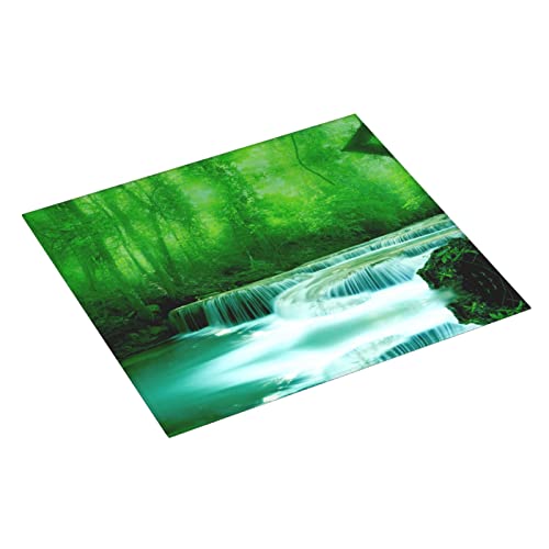 Green Trees Small Waterfalls Printed Drying Mat For Kitchen Ultra Absorbent Microfiber Dishes Drainer Mats Non-Slip Silicone Quick Dry Pad - 18 X 16inch