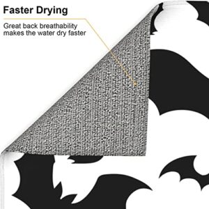 Halloween Bats Printed Drying Mat For Kitchen Ultra Absorbent Microfiber Dishes Drainer Mats Non-Slip Silicone Quick Dry Pad - 18 X 16inch