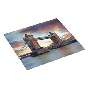 Historic Old Tower Bridge London Printed Drying Mat For Kitchen Ultra Absorbent Microfiber Dishes Drainer Mats Non-Slip Silicone Quick Dry Pad - 18 X 16inch