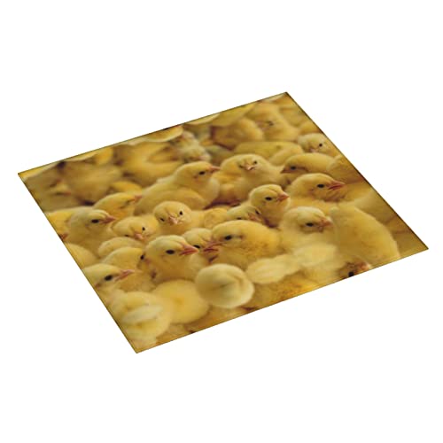 little Chickens Printed Drying Mat For Kitchen Ultra Absorbent Microfiber Dishes Drainer Mats Non-Slip Silicone Quick Dry Pad - 18 X 16inch