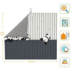 Funny Baby Panda Printed Drying Mat For Kitchen Ultra Absorbent Microfiber Dishes Drainer Mats Non-Slip Silicone Quick Dry Pad - 18 X 16inch
