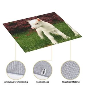 goat Printed Drying Mat For Kitchen Ultra Absorbent Microfiber Dishes Drainer Mats Non-Slip Silicone Quick Dry Pad - 18 X 16inch
