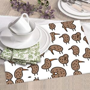 Kiwi Bird Cute Printed Drying Mat For Kitchen Ultra Absorbent Microfiber Dishes Drainer Mats Non-Slip Silicone Quick Dry Pad - 18 X 16inch