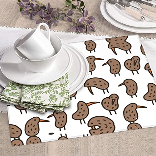 Kiwi Bird Cute Printed Drying Mat For Kitchen Ultra Absorbent Microfiber Dishes Drainer Mats Non-Slip Silicone Quick Dry Pad - 18 X 16inch