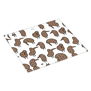 Kiwi Bird Cute Printed Drying Mat For Kitchen Ultra Absorbent Microfiber Dishes Drainer Mats Non-Slip Silicone Quick Dry Pad - 18 X 16inch