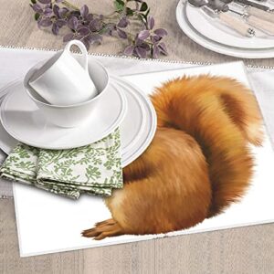 Lively Squirrel Printed Drying Mat For Kitchen Ultra Absorbent Microfiber Dishes Drainer Mats Non-Slip Silicone Quick Dry Pad - 18 X 16inch