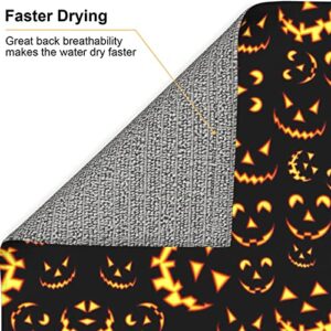 Happy Halloween Printed Drying Mat For Kitchen Ultra Absorbent Microfiber Dishes Drainer Mats Non-Slip Silicone Quick Dry Pad - 18 X 16inch