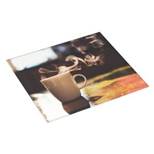Hot coffee Printed Drying Mat For Kitchen Ultra Absorbent Microfiber Dishes Drainer Mats Non-Slip Silicone Quick Dry Pad - 18 X 16inch