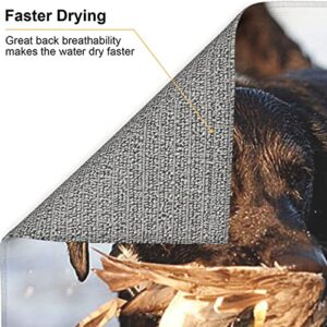 Funny Dog Hunting Duck Printed Drying Mat For Kitchen Ultra Absorbent Microfiber Dishes Drainer Mats Non-Slip Silicone Quick Dry Pad - 18 X 16inch