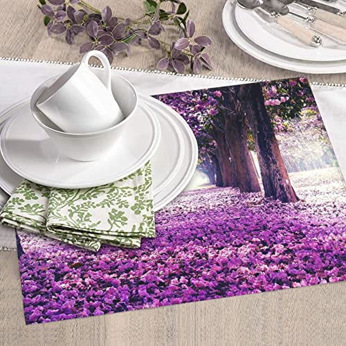 Landscape Flowers Printed Drying Mat For Kitchen Ultra Absorbent Microfiber Dishes Drainer Mats Non-Slip Silicone Quick Dry Pad - 18 X 16inch