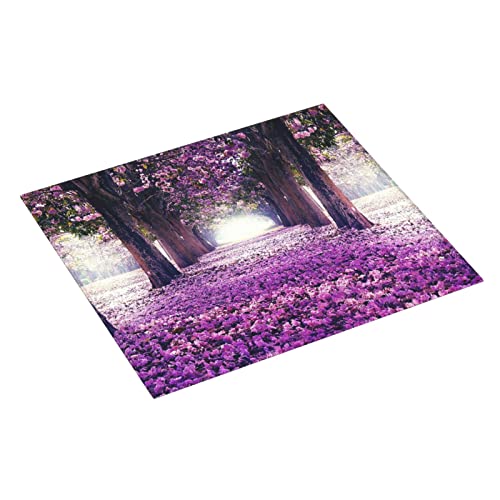 Landscape Flowers Printed Drying Mat For Kitchen Ultra Absorbent Microfiber Dishes Drainer Mats Non-Slip Silicone Quick Dry Pad - 18 X 16inch