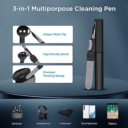 BLISSTEN Wireless Earbuds Bluetooth Headphones 5.3 with Cleaning Pen Tool Touch Control Wireless Charging Case IPX6 Waterproof Earphones in-Ear Noise Cancelling Built-in Mic Deep Bass Sound Black