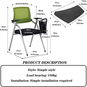 YOYAL Office Chair Training Chair with Writing Board Comfortable Folding Chair Office Computer Chair, Bearing 150kg (Size: 57 * 49 * 86cm)