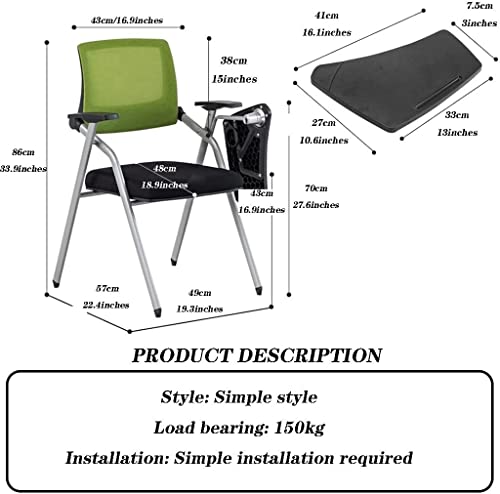 YOYAL Office Chair Training Chair with Writing Board Comfortable Folding Chair Office Computer Chair, Bearing 150kg (Size: 57 * 49 * 86cm)