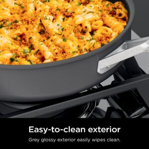 Ninja CW60020 NeverStick Comfort Grip 8" Fry Pan, Nonstick, Durable, Scratch Resistant, Dishwasher Safe, Oven Safe to 400°F, Silicone Handles, Grey
