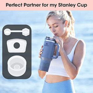 6Pcs Spill Proof Stopper Silicone for Stanley Cup 2.0 40oz/30oz Tumbler Leakproof Water Bottle Sealing Accessories with Round Top Leak Proof stopper Plug &Square lid anti-leak Stopper&Straw Cap Cover