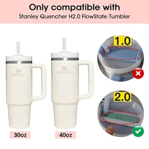 6Pcs Spill Proof Stopper Silicone for Stanley Cup 2.0 40oz/30oz Tumbler Leakproof Water Bottle Sealing Accessories with Round Top Leak Proof stopper Plug &Square lid anti-leak Stopper&Straw Cap Cover