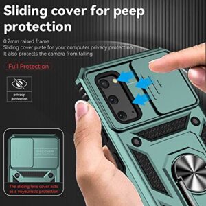MLDWH Samsung S20 5G Case with Stand Kickstand Ring and Camera Cover with Tempered Glass Screen Protector, Heavy Duty Military Grade Shockproof Protective Cover for Samsung S20 5G (Green)