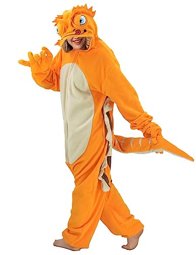 Adult Lizard Onesie Costume Animal Cosplay Halloween Christmas Homewear Pajamas Sleepwear for Women and Men