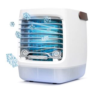 chillwell 2.0 evaporative air cooler for room - 4-speed mini portable swamp coolers with humidifier | indoor personal cooling unit for bedroom, home office, and camping | usb-rechargeable, easy setup