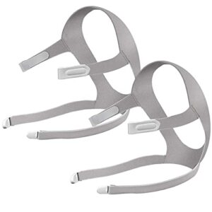 2-pack replacement cpap headgear with magnetic clips for resmed airfit f20, cpap headgear straps compatible with resmed mask f20 - soft, plush straps for optimal fit & flexibility(large)