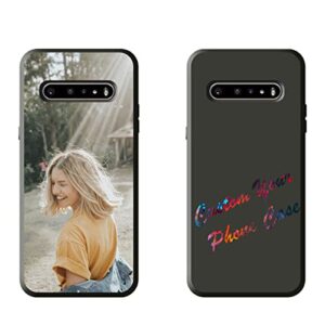gsdmfunny custom customize picture text phone cases for lg v60 thinq 5g personalized photo protective covers cases compatible with lg v60 thinq 5g black tpu and hard pc phone cases gifts