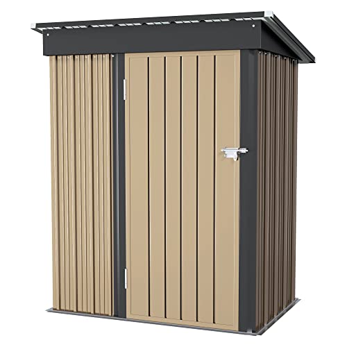 Homall Outdoor Storage Shed, Metal Garden Sheds & Outdoor Storage House with Single Lockable Door for Backyard Garden Patio Lawn (5 x 3 FT)