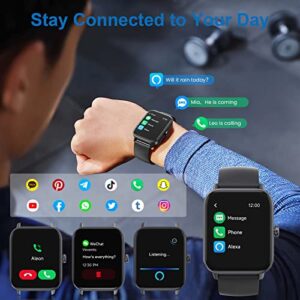 Smart Watch for Men(Answer/Make Call),Alexa Built-in,1.8"Fitness Tracker with Heart Rate Sleep SpO2 Monitor,100+Sport Mode,5ATM Waterproof,Activity Trackers and Smartwatches for iOS and Android Phones