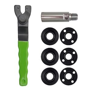angle grinder adjustable spanner wrench flange nut kit with 5/8"-11 angle grinder extension shaft connecting rod compatible with bosch dewalt makita ryobi black decker (3")