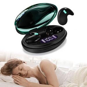 mudtun sleep earbuds for side sleepers, smallest invisible earbuds comfortable noise blocking, tiny mini side sleepers wireless hidden headphones small ears sleep buds with charging case (green)