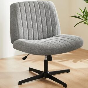 sweetcrispy office chair no wheels - armless desk chair no wheels cross legged office chair wide swivel home office desk chairs