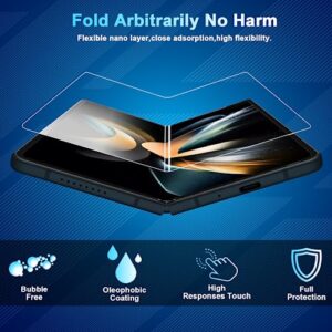 CWQZGUF [2Set 6PCS Galaxy Z Fold 4 5G Screen Protector, 2 Inner TPU Films + 2 Outer Tempered Glass + 2 Camera Lens Protecters, High Clarity, Anti-Shatter, for Samsung Galaxy Z Fold 4 5G