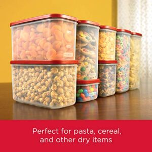 Rubbermaid Premium Modular Food Lids, Cereal Keeper, 2-Pack, 18-Cup Stacking, Space Saving Plastic Storage Containers, Clear & Easy Find Lids 7-Cup Food Storage and Organization Container, Racer Red