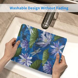 Water Lily and Dragonfly Unique Mouse Pad, Anti-Slip Wear Comfortable Feel, Game Office Home Rubber Base Computer Mouse Pad