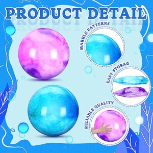 Deekin 2 Pcs 15 Inch 18 Inch Marbleized Bouncy Balls Large Size Ball Inflatable Rubber Playground Sensory Balls Bouncy Toys Balls for Kid Adults Pet Outdoor School Water (Blue and Purple, 18 Inches)