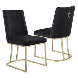 fdfk modern velvet dining chairs set of 2 kitchen chairs dining room chairs with golden metal base upholstered dining chairs for dining room living room kitchen restaurant