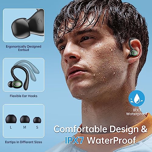 BLAST! Wireless Earbuds, 60H Playback Bluetooth 5.3 Headphones,Noise Cancelling Wireless Headphones with LED Battery Display, 4 Mics Clear Call, IPX7 Waterproof Bluetooth Earbuds for Workout Sports