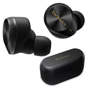 technics premium hi-fi true wireless bluetooth earbuds with advanced noise cancelling, 3 device multipoint connectivity, wireless charging, hi-res audio + enhanced calling - eah-az80-k (black)