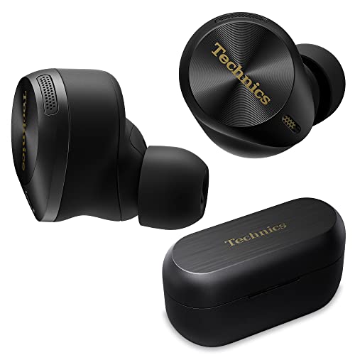 Technics Premium Hi-Fi True Wireless Bluetooth Earbuds with Advanced Noise Cancelling, 3 Device Multipoint Connectivity, Wireless Charging, Hi-Res Audio + Enhanced Calling - EAH-AZ80-K (Black)