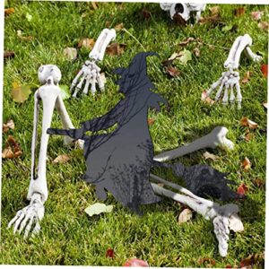 Halloween Plug Metal Signs Outdoor Witch Decor Outdoor Sculpture Halloween Yard Signs Sign with Stakes Decorations Outdoor Lawn Trick or Treat Cat Light Halloween Welcome Sign Mini