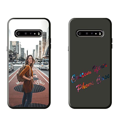 GSDMFUNNY Custom Customize Photo Text Phone Cases for LG V60 ThinQ 5G Personalized Picture Soft Protective Black TPU and Hard PC Phone Cases Compatible with LG V60 ThinQ 5G Case Gifts