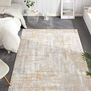 jinchan area rug 8x10 abstract sketch distressed taupe multi print non-slip washable rug living room thin rug colorful overdyed mat kitchen rug contemporary carpet bedroom play mat